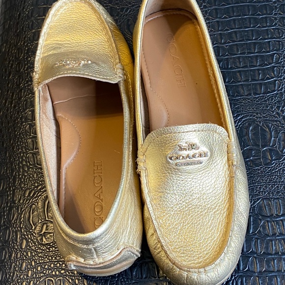 COACH Gold Mary Lock Up Loafers - Picture 5 of 10